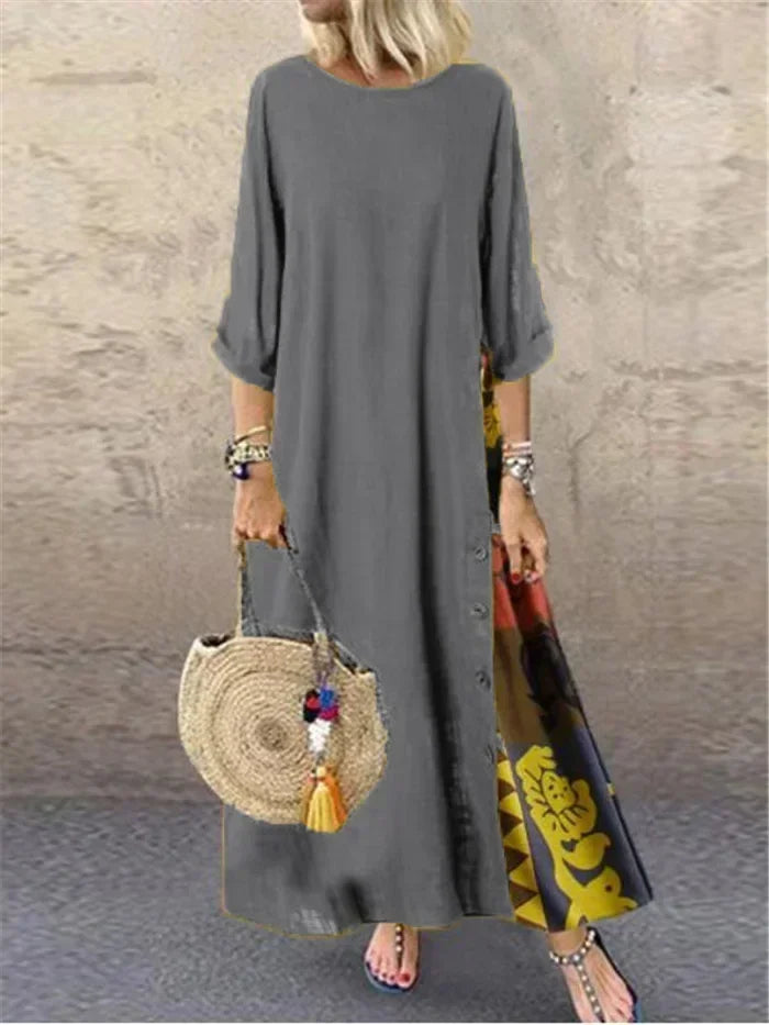 Fashion Loose Maxi Dress Women Ethnic Style Boho Long Dresses Vestidos Casual Summer Vintage Thin Woman Clothes Robe Femme - Dhavinci