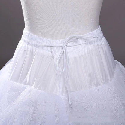 White Tulle Petticoat for A Line Style Wedding Dress 4-Layers No Hoops Bridal Wedding Accessories Long Petticoats Underskirt - Dhavinci