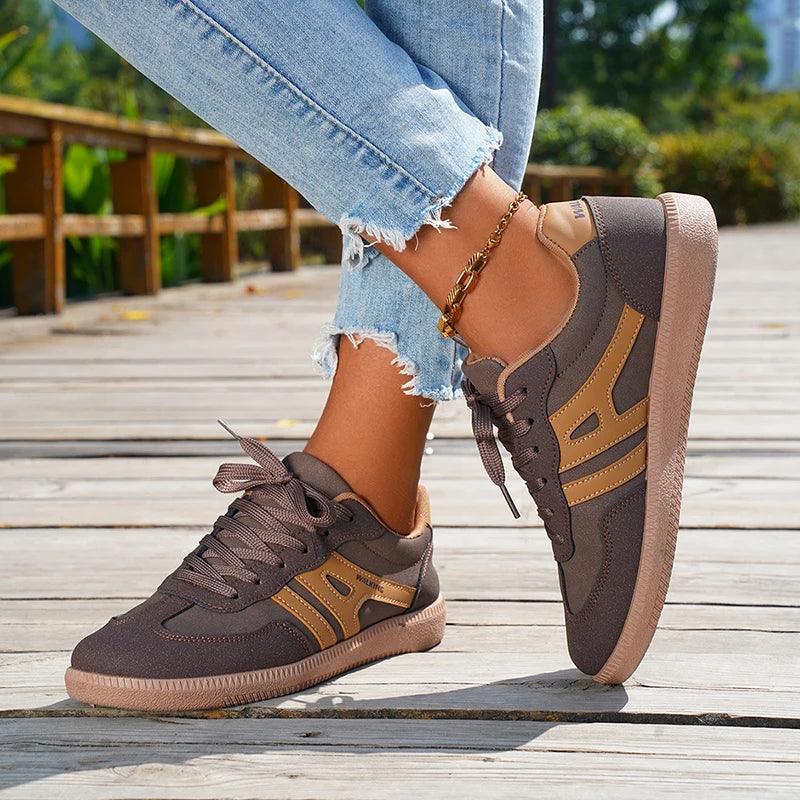 Lace-Up Platform Sneakers for Women | Non-Slip Casual Autumn Shoes - Dhavinci