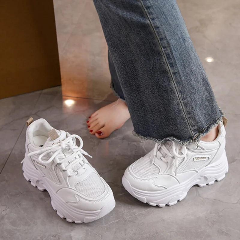 Chunky Platform Sneakers for Women | Breathable Mesh Autumn Sports Shoes - Dhavinci