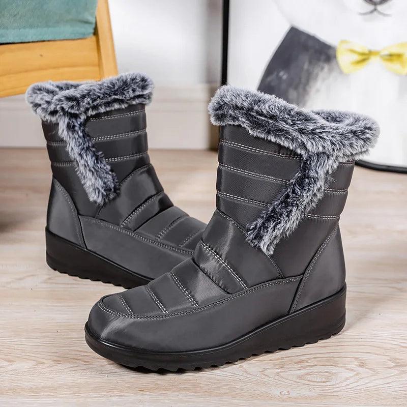 Faux Fur Winter Boots - Waterproof Non-Slip Snow Boots for Women - Dhavinci