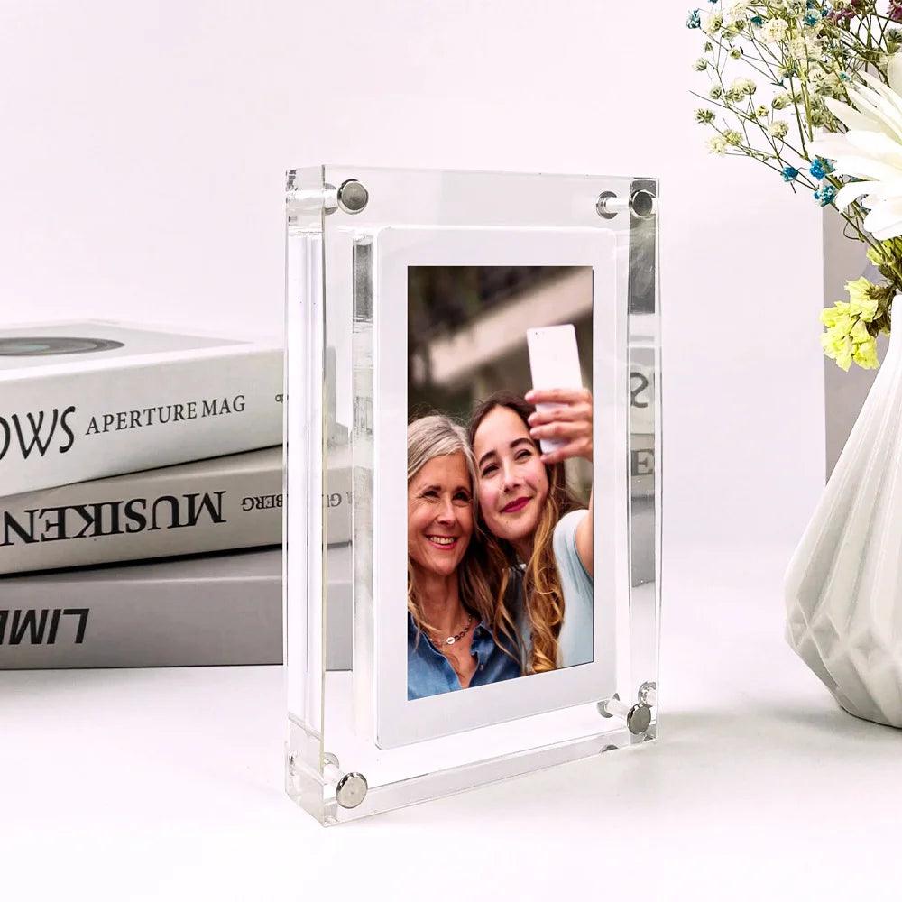 Acrylic Digital Photo Frame 5/7 Inch | Rotating IPS Screen with 2G Memory - Dhavinci