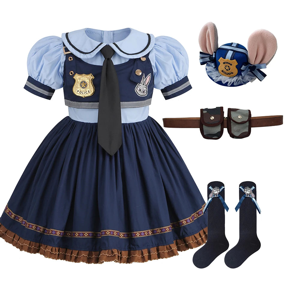 Zoo Rabbit Judy Cosplay Costume | Police Woman Halloween Dress - Dhavinci