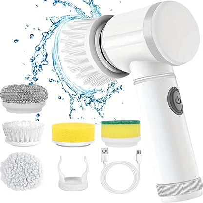 Electric Spin Scrubber for Bathroom | 5-in-1 Power Cleaning Brush - Dhavinci