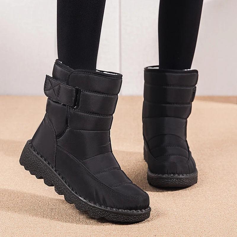 Non-Slip Waterproof Snow Boots - Plush Winter Ankle Boots for Women - Dhavinci