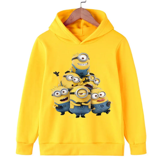 Minions Cartoon Hoodie for Kids | Casual Autumn/Winter Outdoor Top - Dhavinci