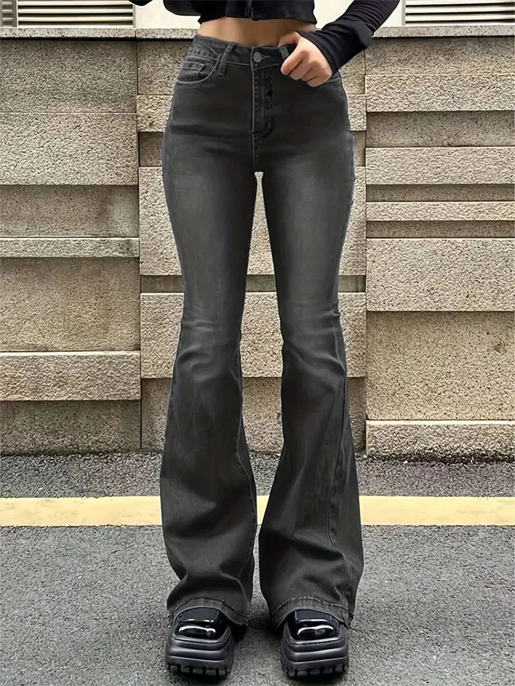 New High Waist Straight Leg Jeans for Women | Casual Work Pants - Dhavinci