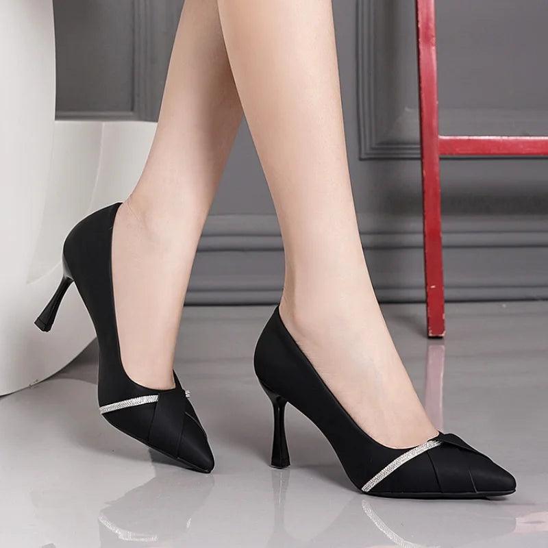 Crystal Stiletto Heels for Women - Sexy Black & White Pumps - Dhavinci