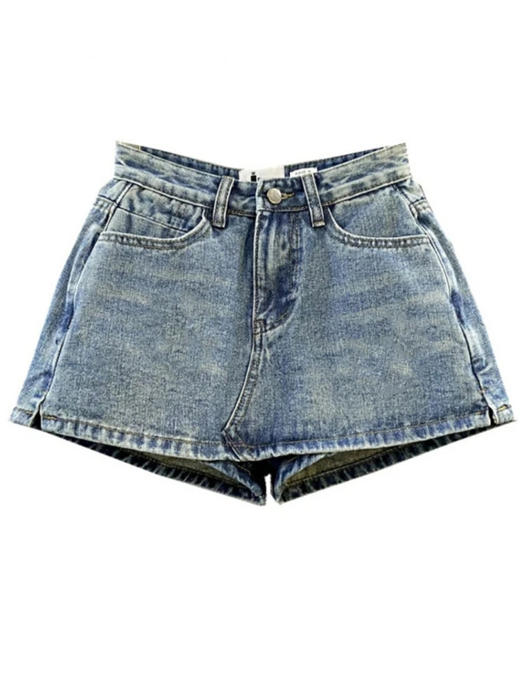 Summer High-Waisted Vintage Women Denim Short Skirt Small New Slim Sexy Korea Fashion Girl Cute Street A-line Mini Jeans Pants - Dhavinci