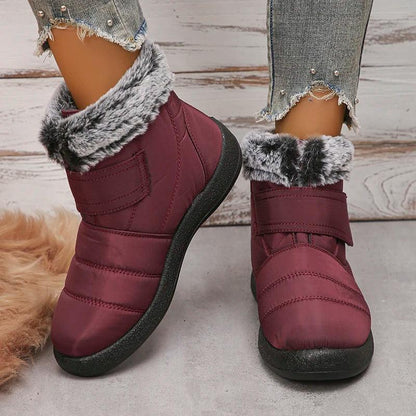 Waterproof Faux Fur Snow Boots - Warm Winter Ankle Boots for Women - Dhavinci