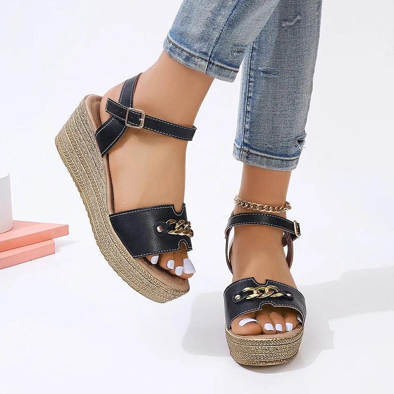 Fashion Chunky Platform Sandals | Women's Wedge Gladiator Shoes - Dhavinci