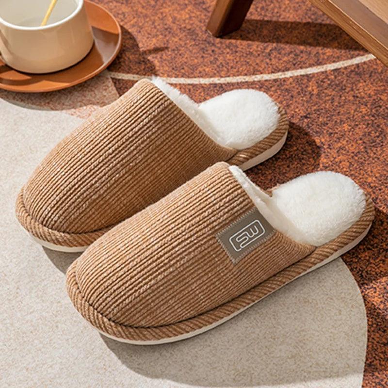 Couple Home Plush Slippers for Women | Closed Toe Casual Winter Slippers - Dhavinci