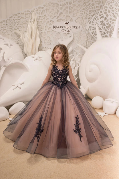 FATAPAESE 3D Floral Embroidery Child Bridesmaid Flower Girl Dress for Wedding Fluffy Ball Gown Kid Princess Evening Prom Party - Dhavinci