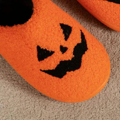 Halloween Style Warm Home Slippers for Women | Plush Closed Toe Slides - Dhavinci