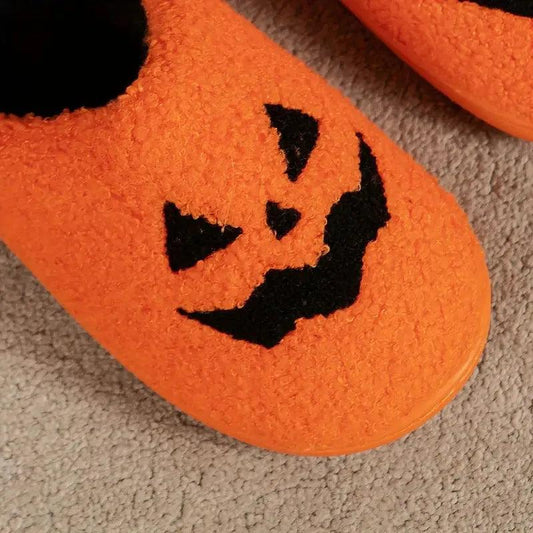 Halloween Style Warm Home Slippers for Women | Plush Closed Toe Slides - Dhavinci