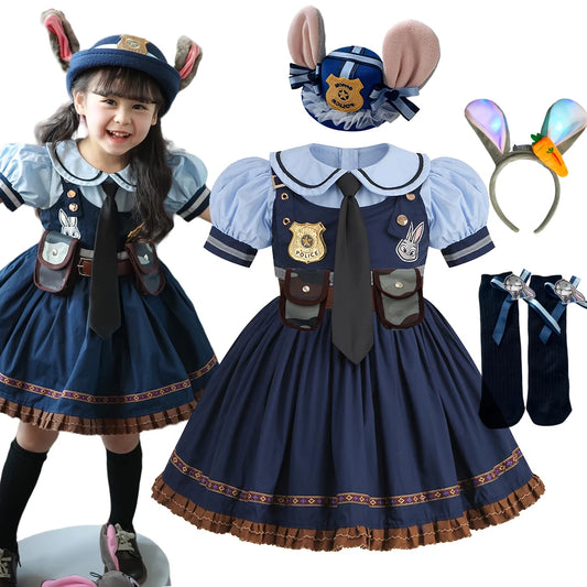 Zoo Rabbit Judy Cosplay Costume | Police Woman Halloween Dress - Dhavinci