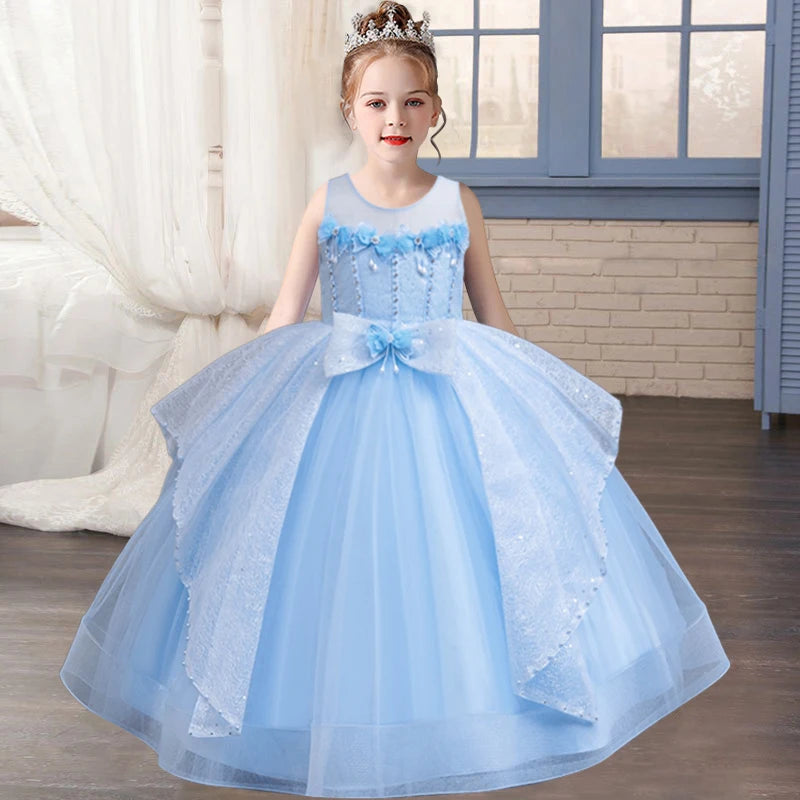 New Girls' Flower Princess Dress | Birthday & Christmas Party Dress - Dhavinci