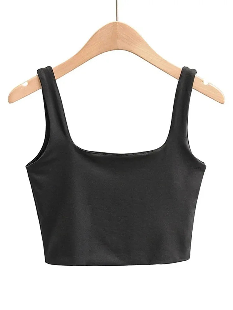 Sexy Sleeveless Tops for Women | Square Collar Tank Top - Dhavinci