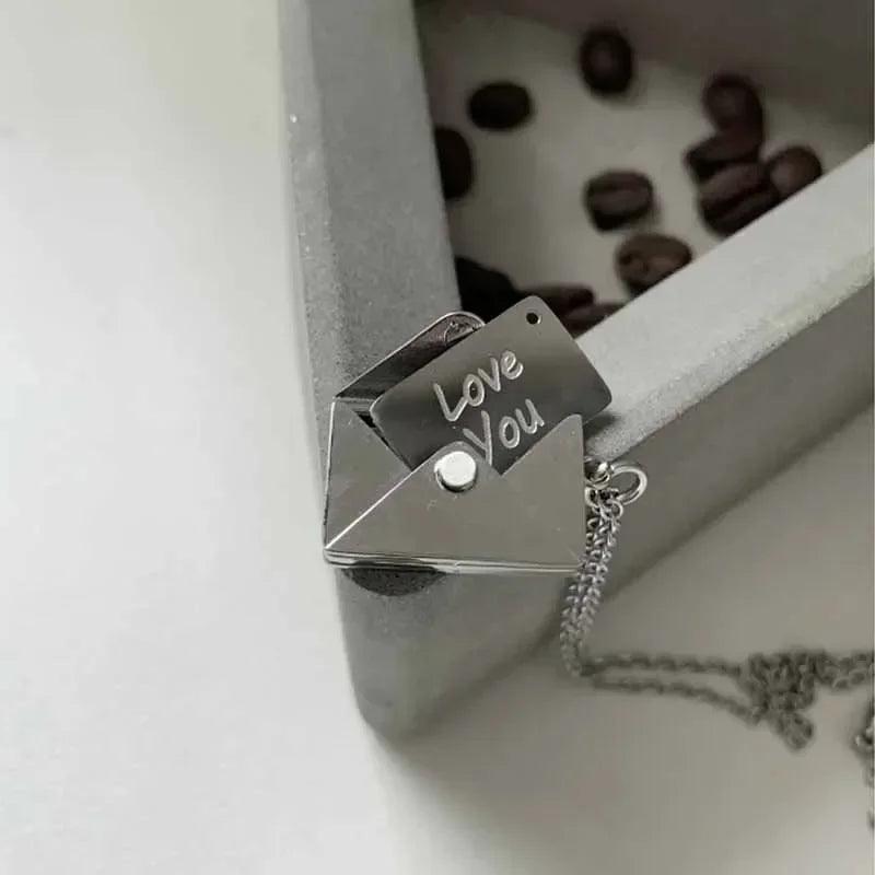 Love Letter Envelope Pendant Necklace | Custom Stainless Steel Jewelry - Dhavinci