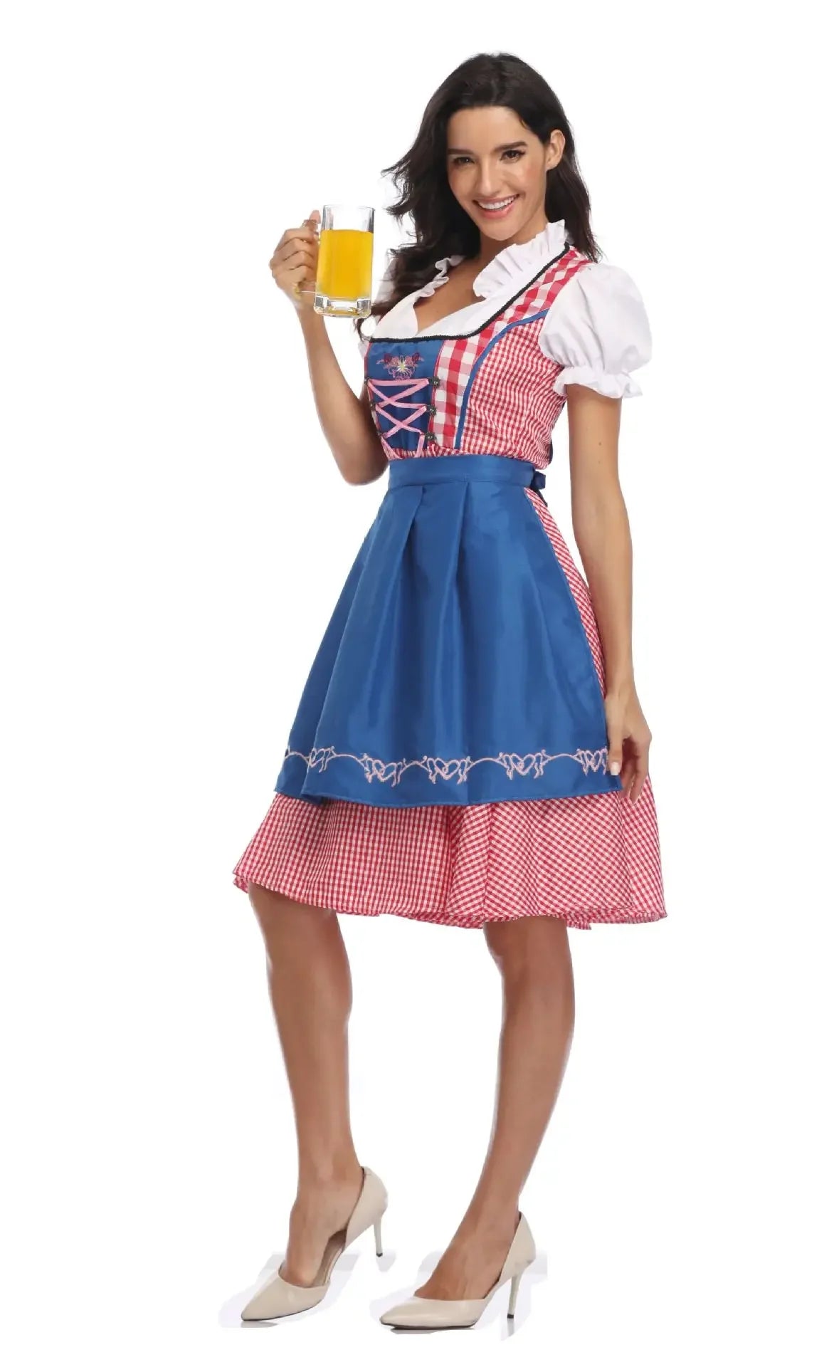 Women's Oktoberfest Dirndl Costume | Traditional Bavarian Beer Girl Dress - Dhavinci