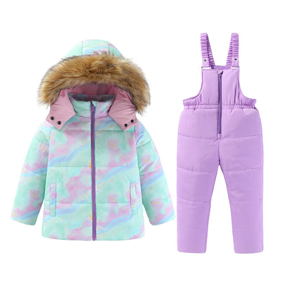 Kids Ski Suit for Girls | Warm Hooded Snowboard Coat - Dhavinci