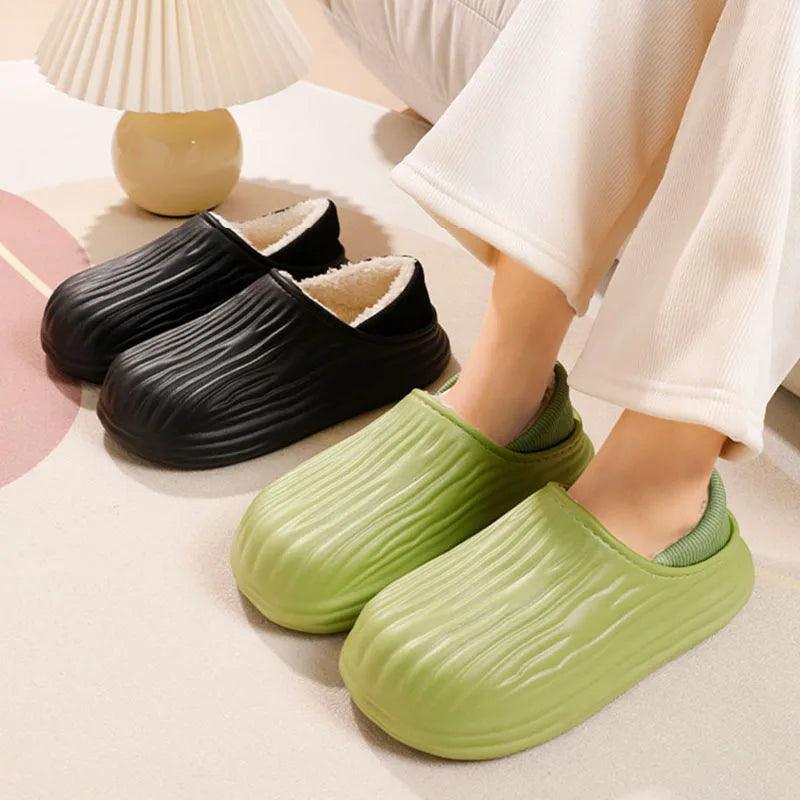 Winter Warm Women Slippers | Non-Slip Plush Flats & Platform House Slides - Dhavinci