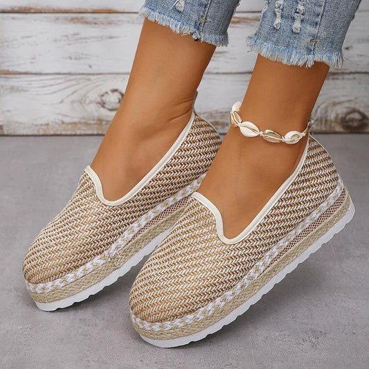 Braided Breathable Espadrilles for Women | Autumn Thick Platform Sneakers - Dhavinci