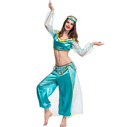 Princess Jasmine Costume | Arabian Belly Dancer Outfit for Women - Dhavinci