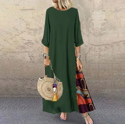 Fashion Loose Maxi Dress Women Ethnic Style Boho Long Dresses Vestidos Casual Summer Vintage Thin Woman Clothes Robe Femme - Dhavinci