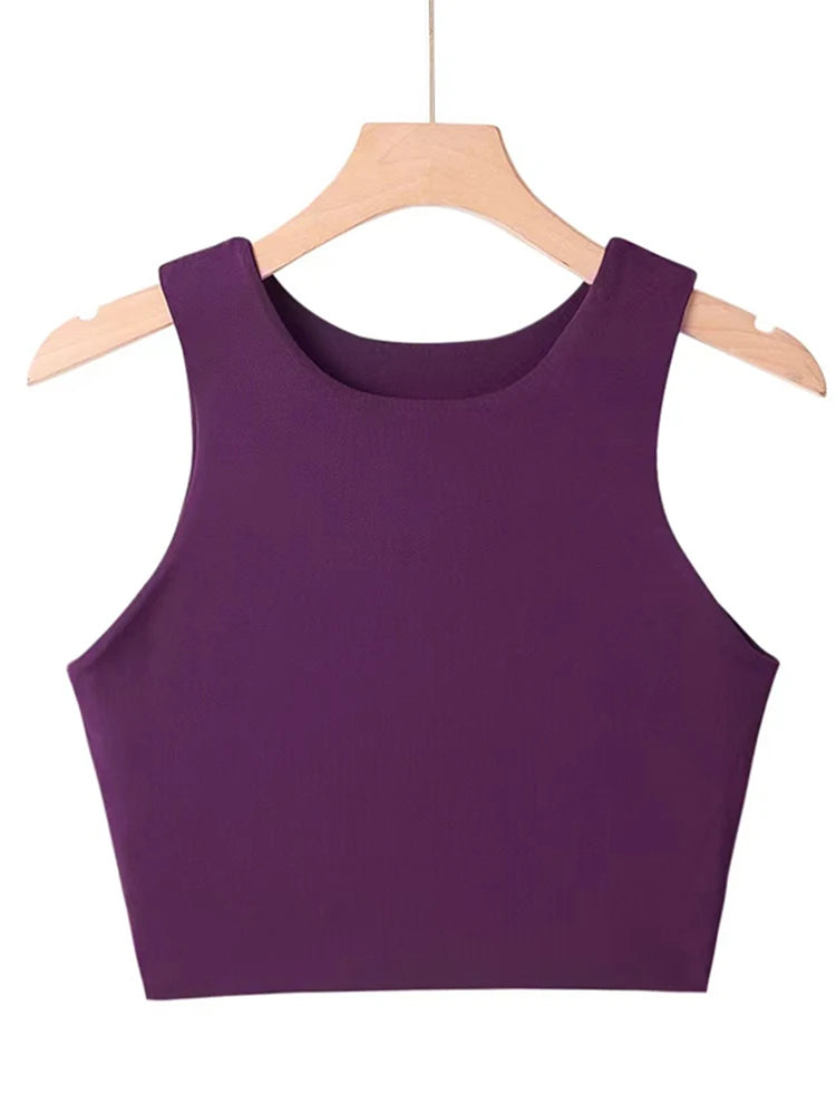 Stylish O-Neck Slim-Fit Sleeveless Summer Tank Top - Dhavinci