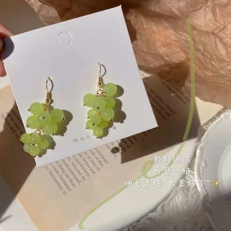 Fashion Grape Earrings | Cute Fruit Drop Dangle Hook Earrings