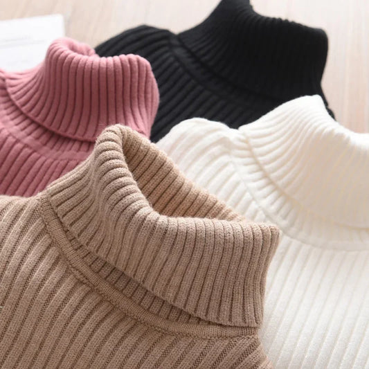 Kids' Turtleneck Sweaters | Warm Knitted Pullovers 1-9 Years - Dhavinci