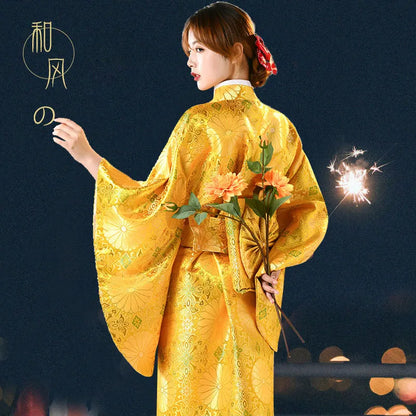 Fashion National Trends Women Sexy Kimono Yukata With Obi Novelty Evening Dress Japanese Cosplay Costume Floral One Size - Dhavinci