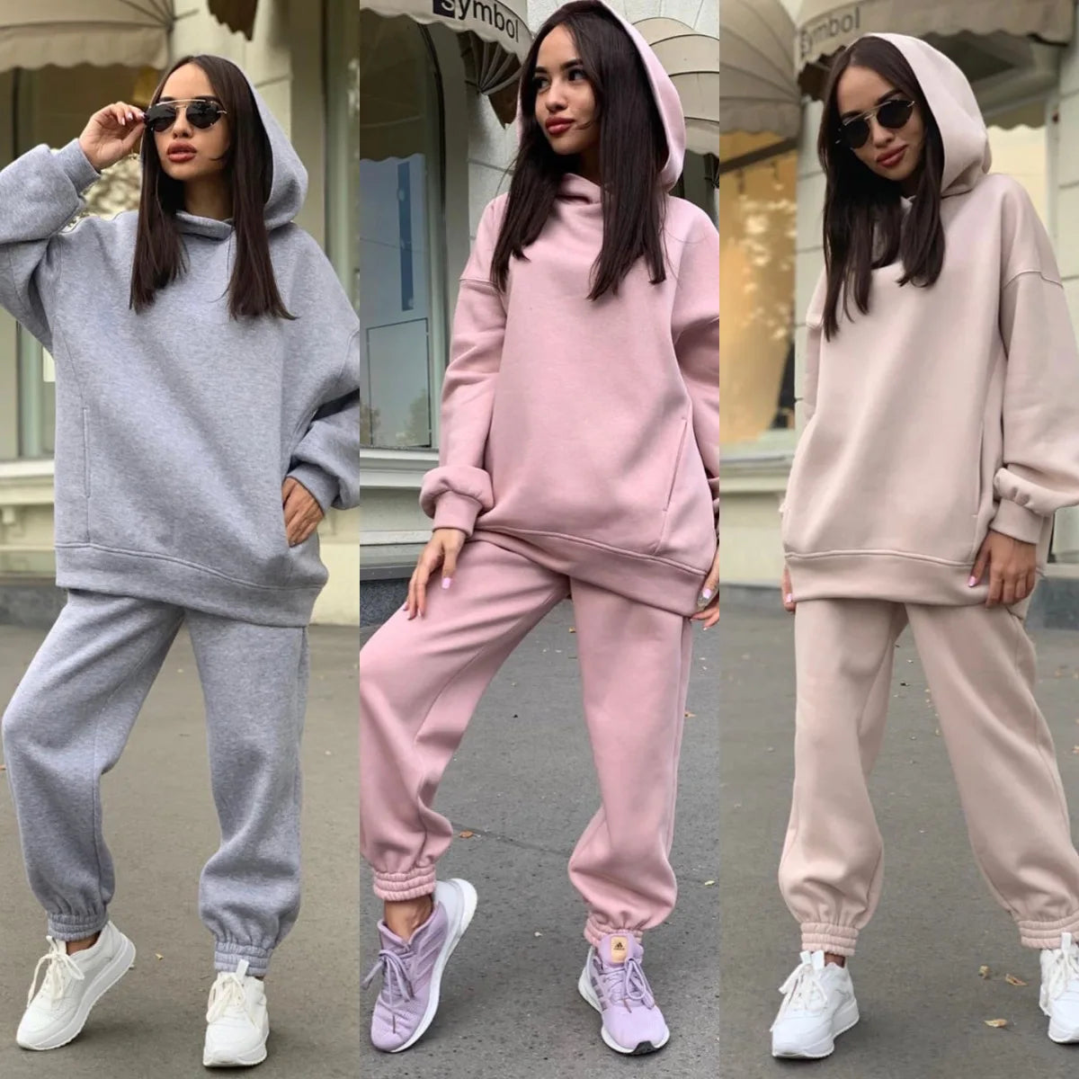 Monochrome Hooded Hoodie Set | Casual Two-Piece Fashion for 2025