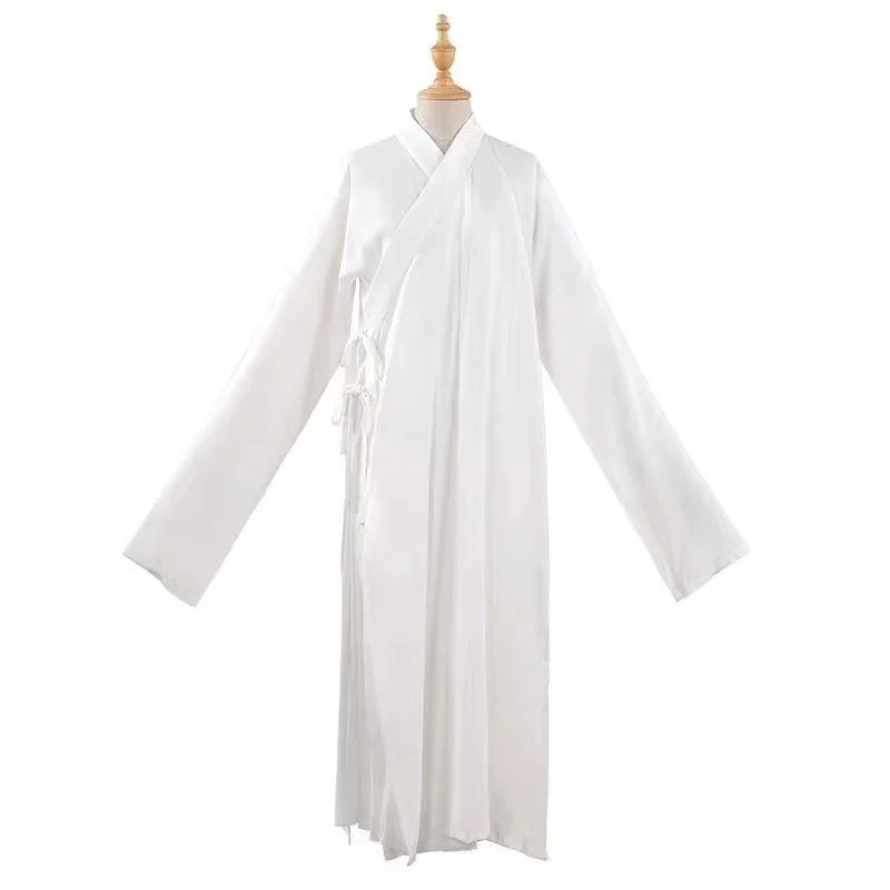 Hanfu Chinese Ming Dynasty Traditional Round Collar Robe Lining Original White Inner Wear Clothing Taoist Robe Lingerie Costume - Dhavinci