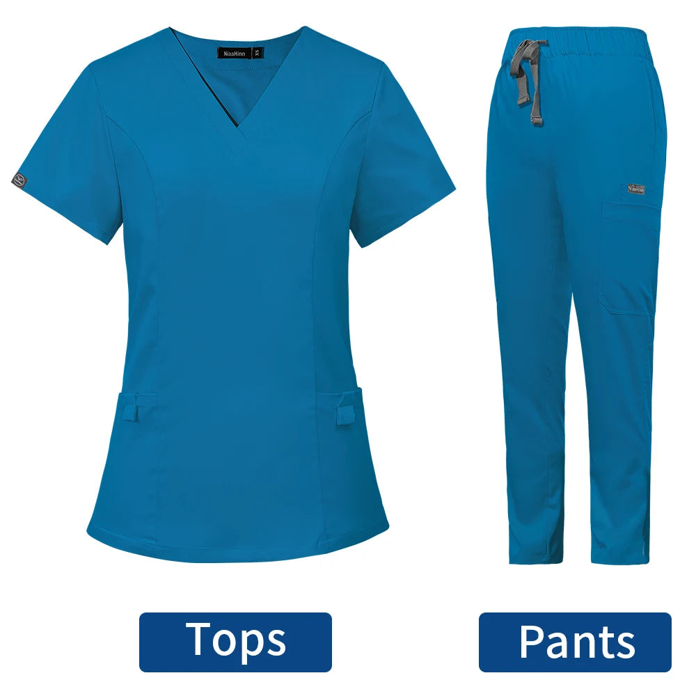 Short Sleeved Hospital Doctor Uniforms Spa Uniforms Dental Clinic Medical Scrubs Suits Pet Grooming Veterinary Nurse Accessories - Dhavinci