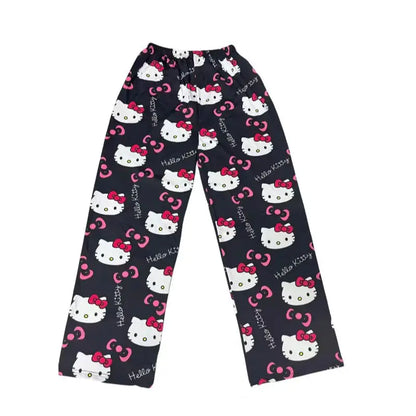 Hello Kitty Spider-man Cotton Loose Ladies Pajama Pants Pyjama Trousers Women Men Cartoon Sleep Bottoms Lounge Wear Girl Sleep - Dhavinci