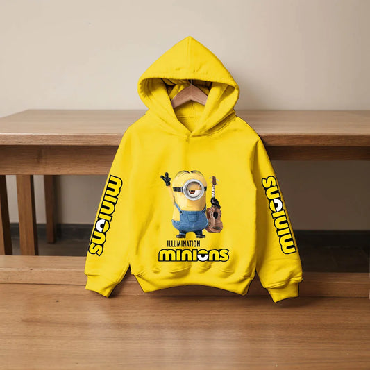 Minions Cartoon Hoodie for Kids - Cozy Autumn/Winter Tops - Dhavinci