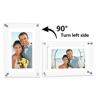 Acrylic Digital Photo Frame 5/7 Inch | Rotating IPS Screen with 2G Memory - Dhavinci