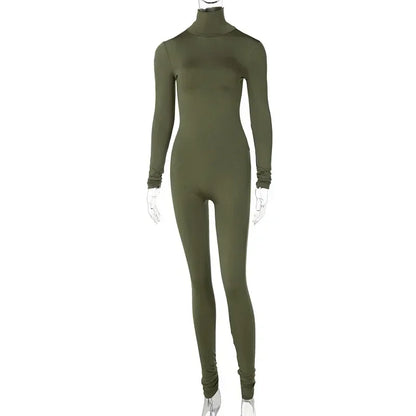 Turtleneck Skinny Jumpsuit | Women’s Stretchy One-Piece Suit