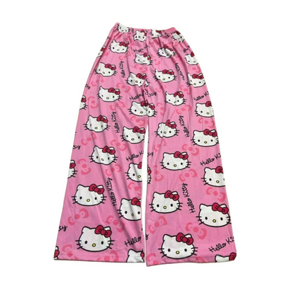 Hello Kitty Cotton Loose Summer Style Ladies Pajama Pants Pyjama Trousers Women Men Cartoon Sleep Bottoms Lounge Wear Girl Sleep - Dhavinci