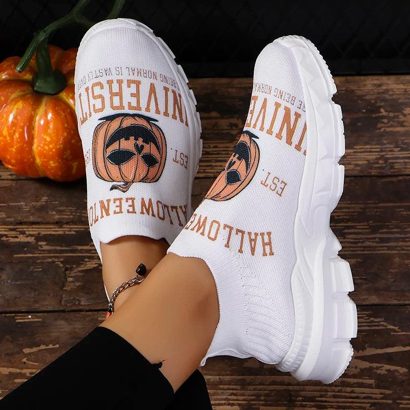 Halloween Style Platform Sneakers for Women | Breathable Soft Sports Shoes - Dhavinci