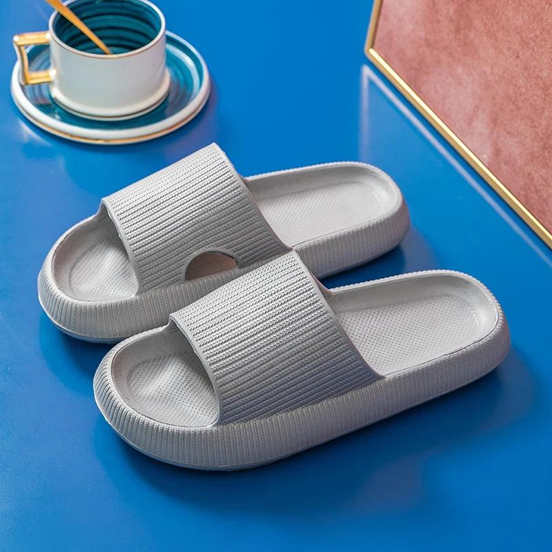 Thick Platform Home Slippers | Non-Slip Bathroom Sandals for Couples - Dhavinci