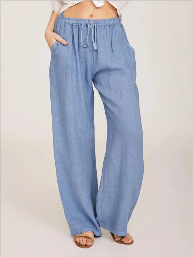 Casual Loose Cotton Hemp Pants for Women | Summer & Autumn European Style - Dhavinci