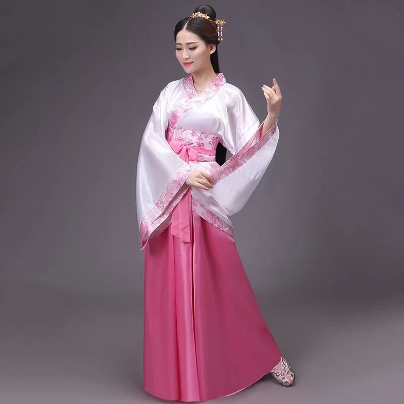 Chinese silk robe Costume Girls Women Kimono China Traditional Vintage Ethnic antique dress Dance Costume cosplay Hanfu set - Dhavinci