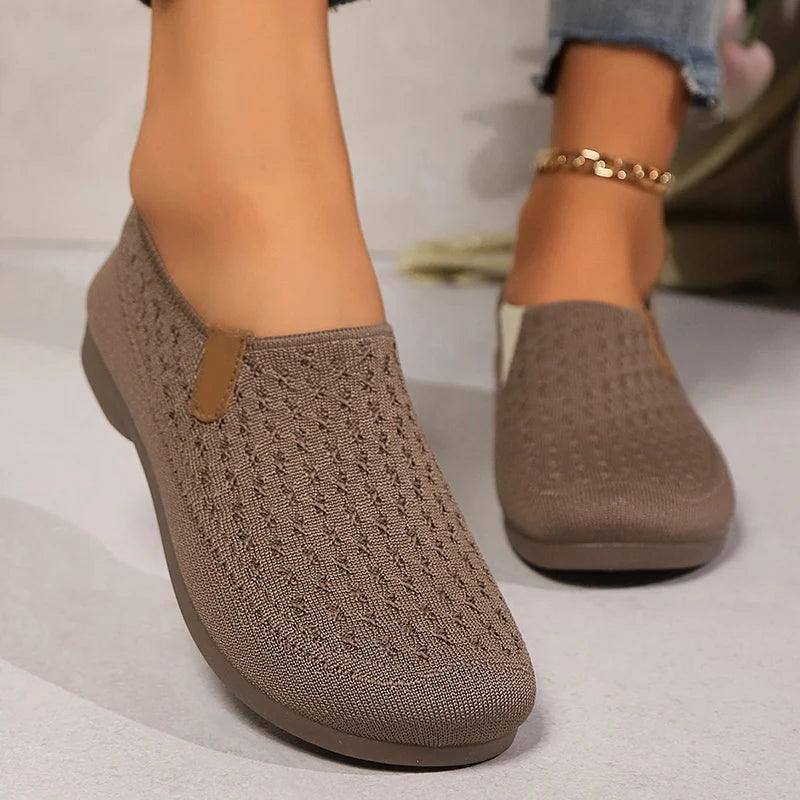 Breathable Knitting Platform Sneakers for Women | Slip-On Casual Shoes - Dhavinci