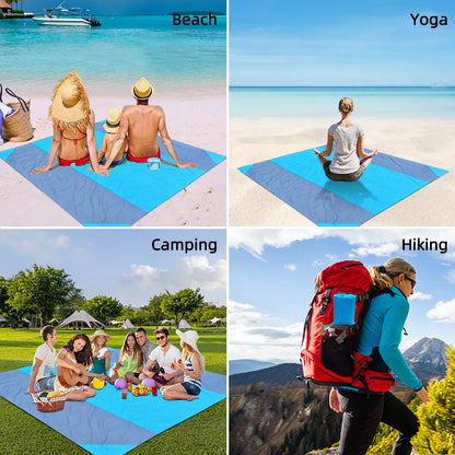 Waterproof Beach Mat Extra Large Outdoor Camping Mat Blanket Folding Sand Free Pocket Mattress Portable Lightweight Picnic Mat - Dhavinci