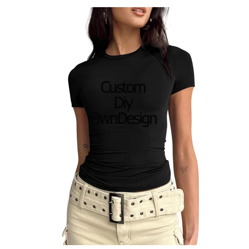 Custom Print DIY Women’s T-Shirt | Slim Fit O-Neck Casual Streetwear - Dhavinci