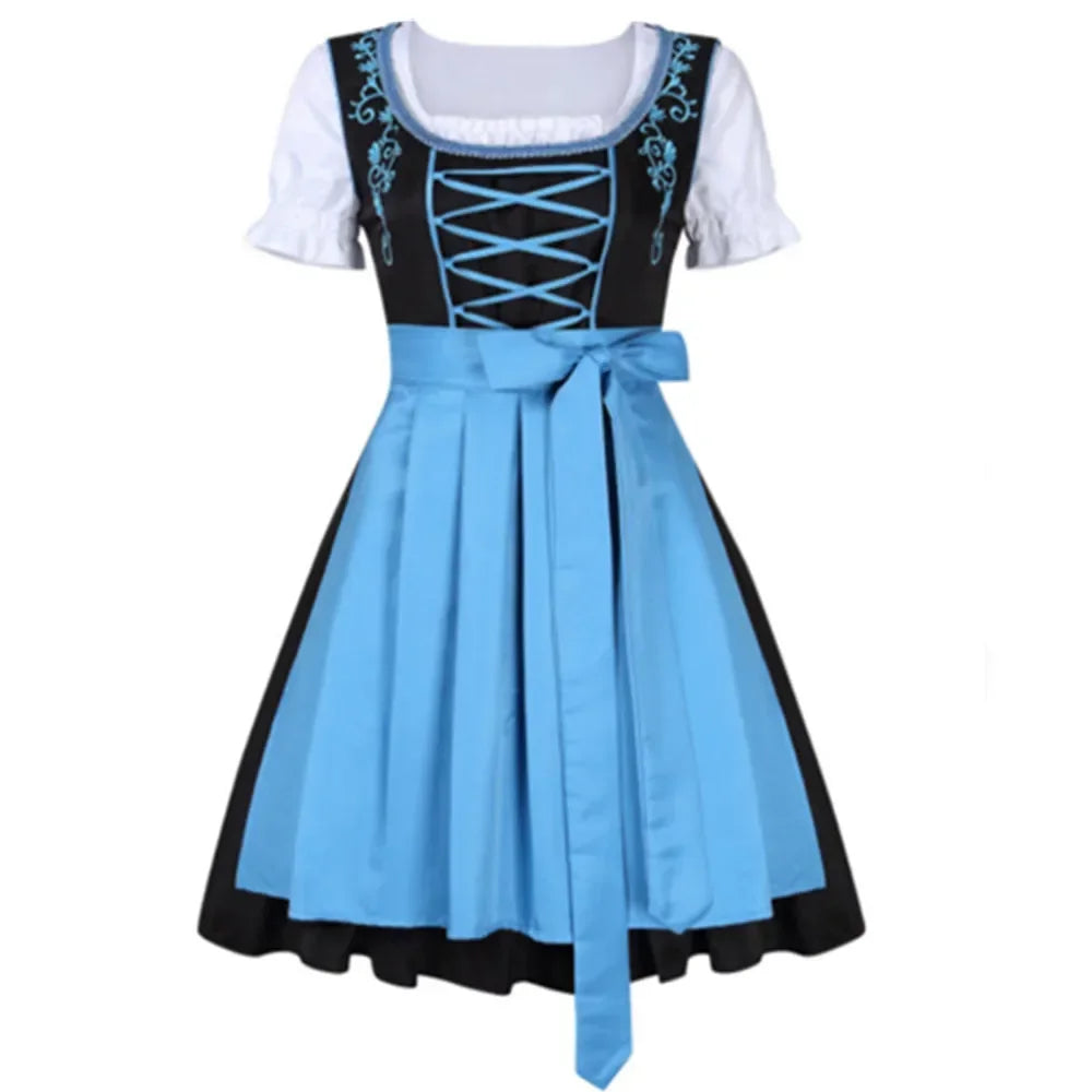 Women Bavarian Costume German Bavarian Dirndl Dress Oktoberfest Beer Maid Women's Oktoberfest Cosplay Costume - Dhavinci