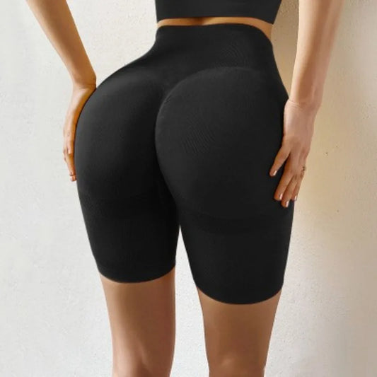 High Waist Sports Women Shorts Seamless Knit Shorts Sexy Hip Liftting Gym Running Cycling Stretchy Fashion Yoga Fitness Leggings - Dhavinci